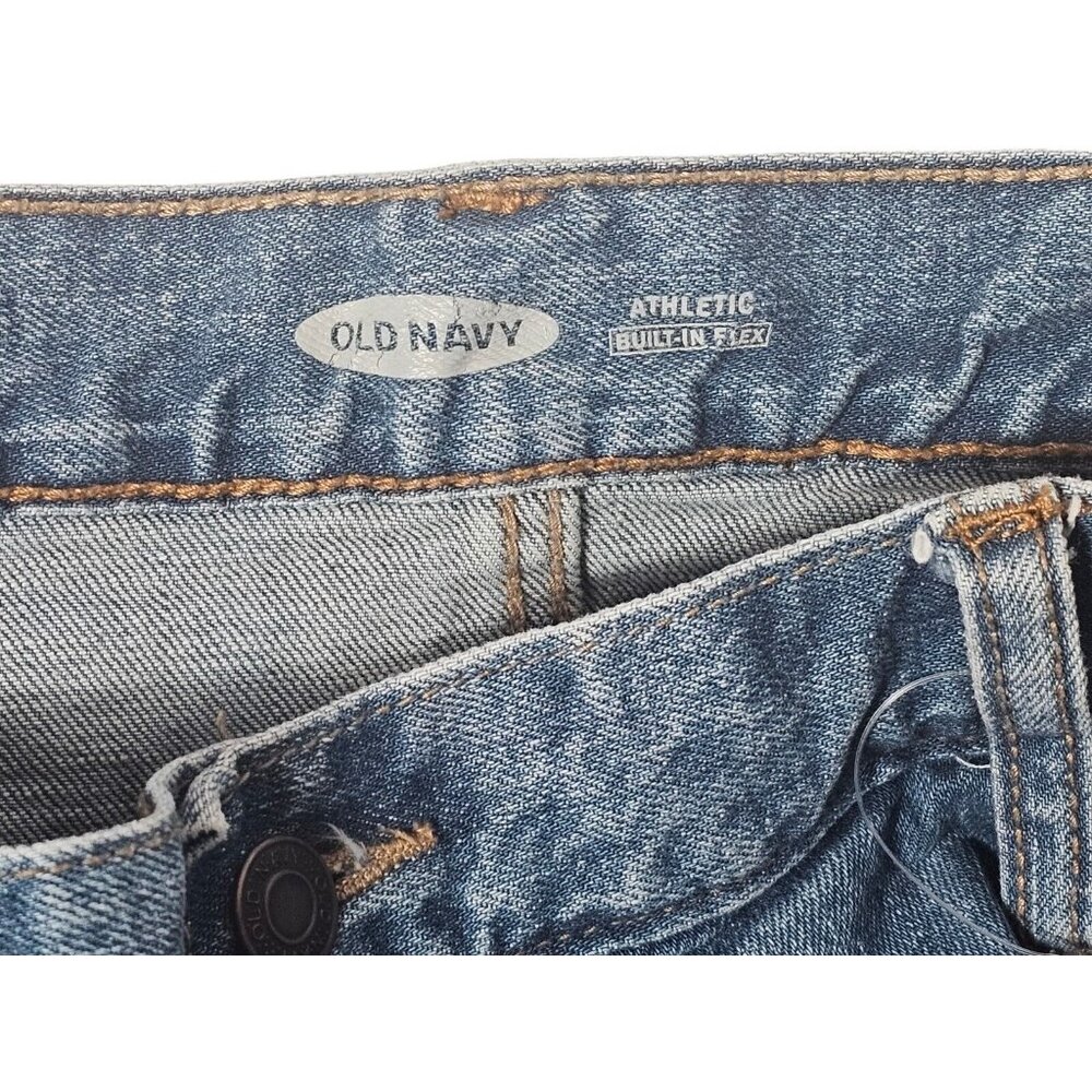 Old Navy Men's Size 38x32 Straight Leg Light Wash 100% Cotton Denim Jeans - Picture 6 of 9